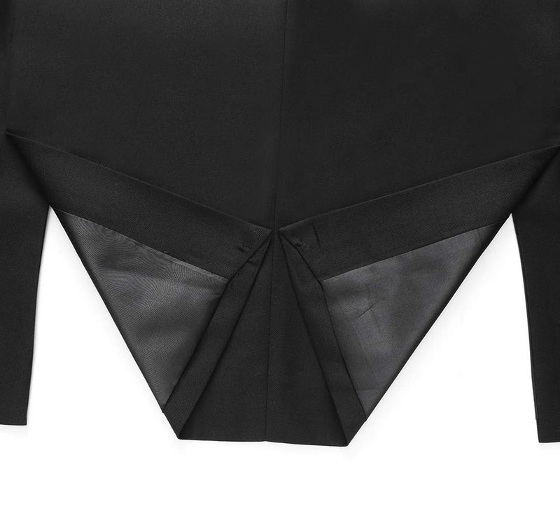 UNINUKOO Mens Suit Jacket Double Breasted Blazer Men Slim Fit Casual Prom Wedding Daily Tux Suit Coats Blazer US Size 42 Black - Image 5